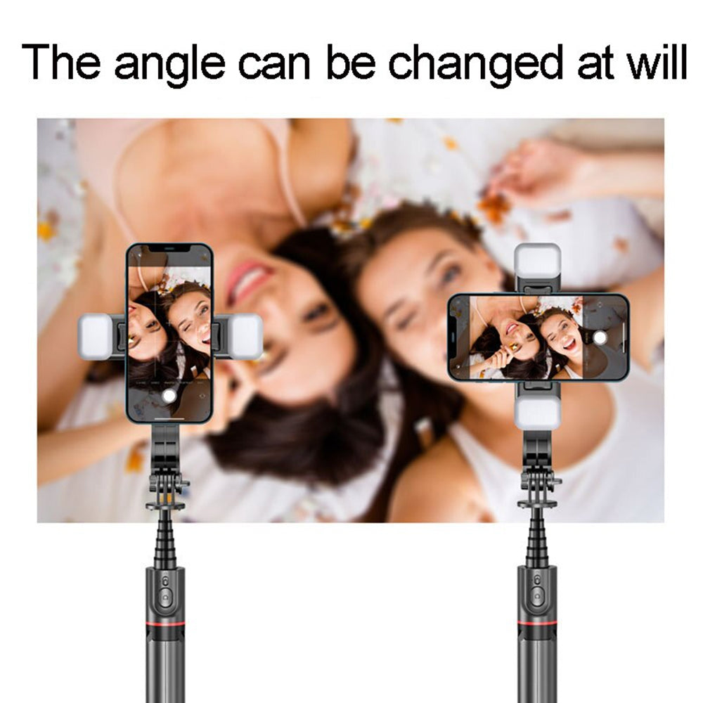 Selfie Stick Bluetooth Techsuit L12D, Universeel, Zwart