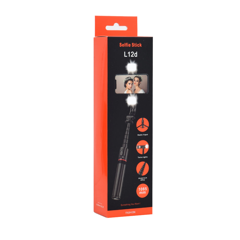 Selfie Stick Bluetooth Techsuit L12D, Universeel, Zwart