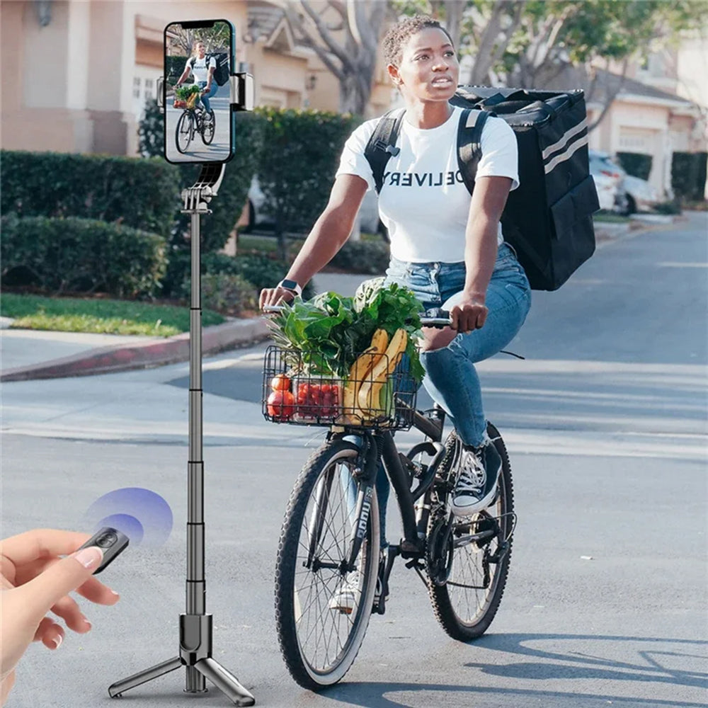 Selfie Stick Bluetooth Techsuit L18sMini, Universeel, Zwart