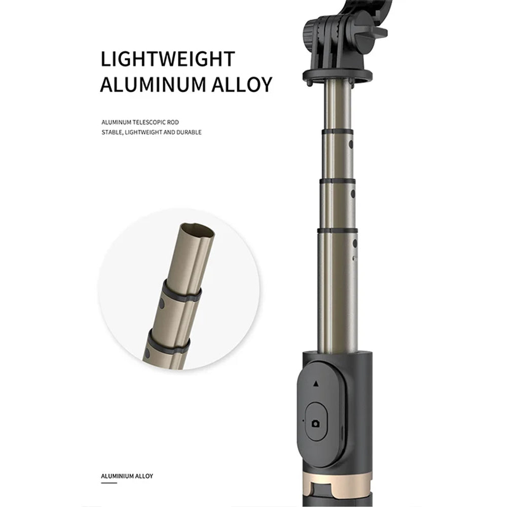 Selfie Stick Bluetooth Techsuit Q03, Universeel, Zwart