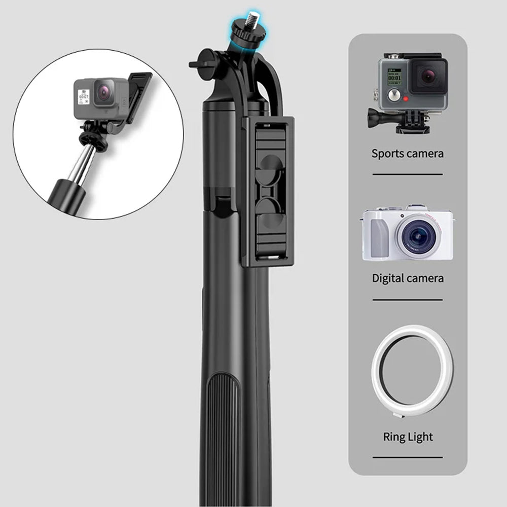 Selfie Stick Bluetooth Techsuit Q05, Universeel, Zwart