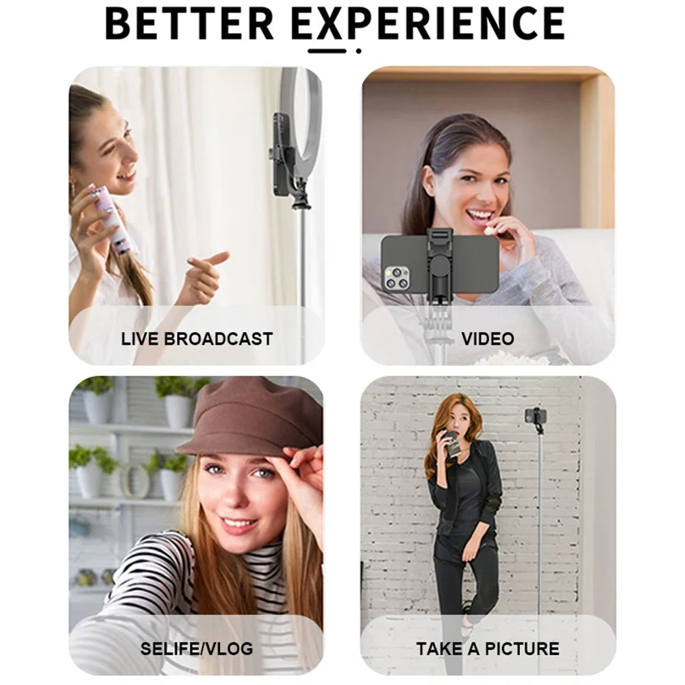 Selfie Stick Bluetooth Techsuit Q05, Universeel, Zwart