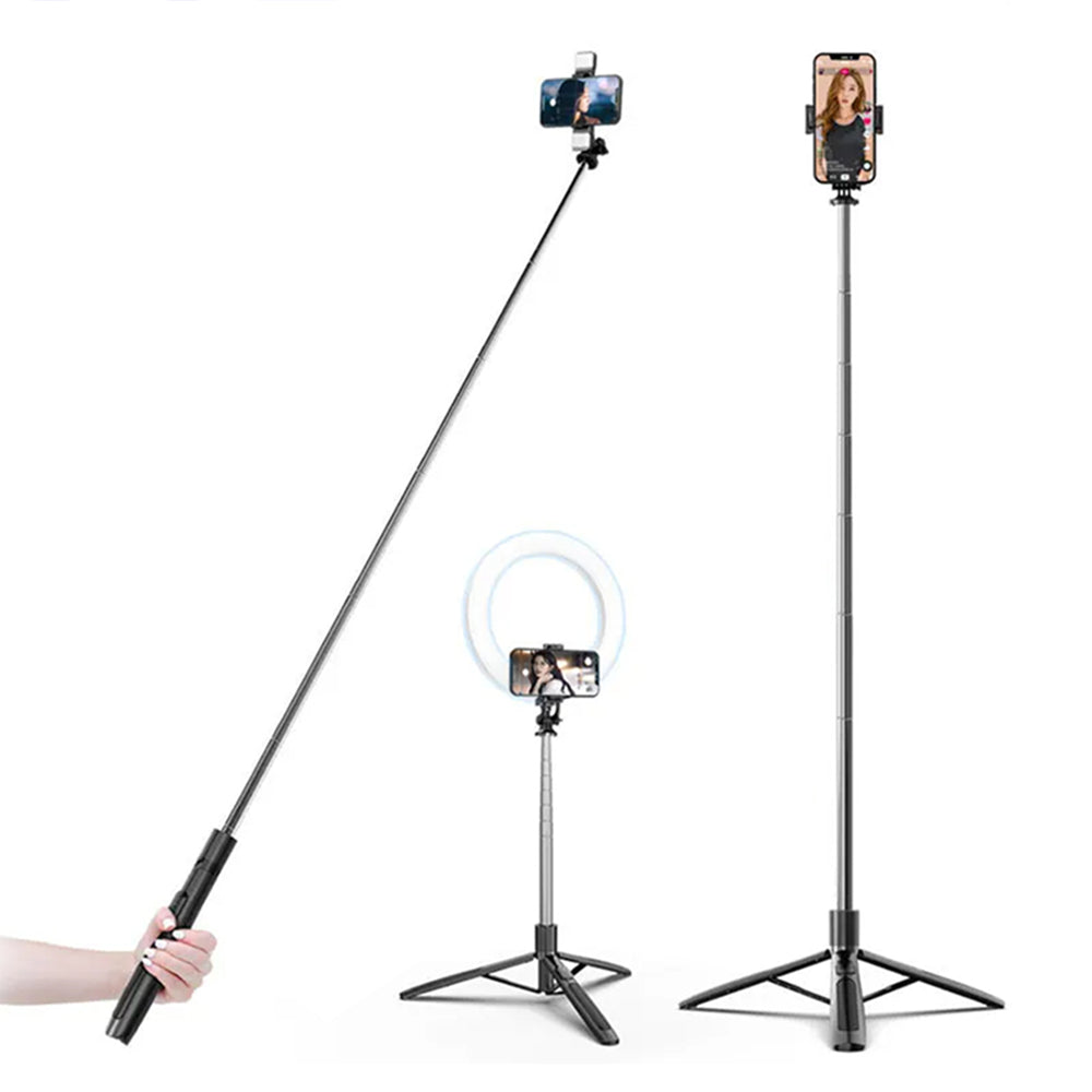 Selfie Stick Bluetooth Techsuit Q05, Universeel, Zwart