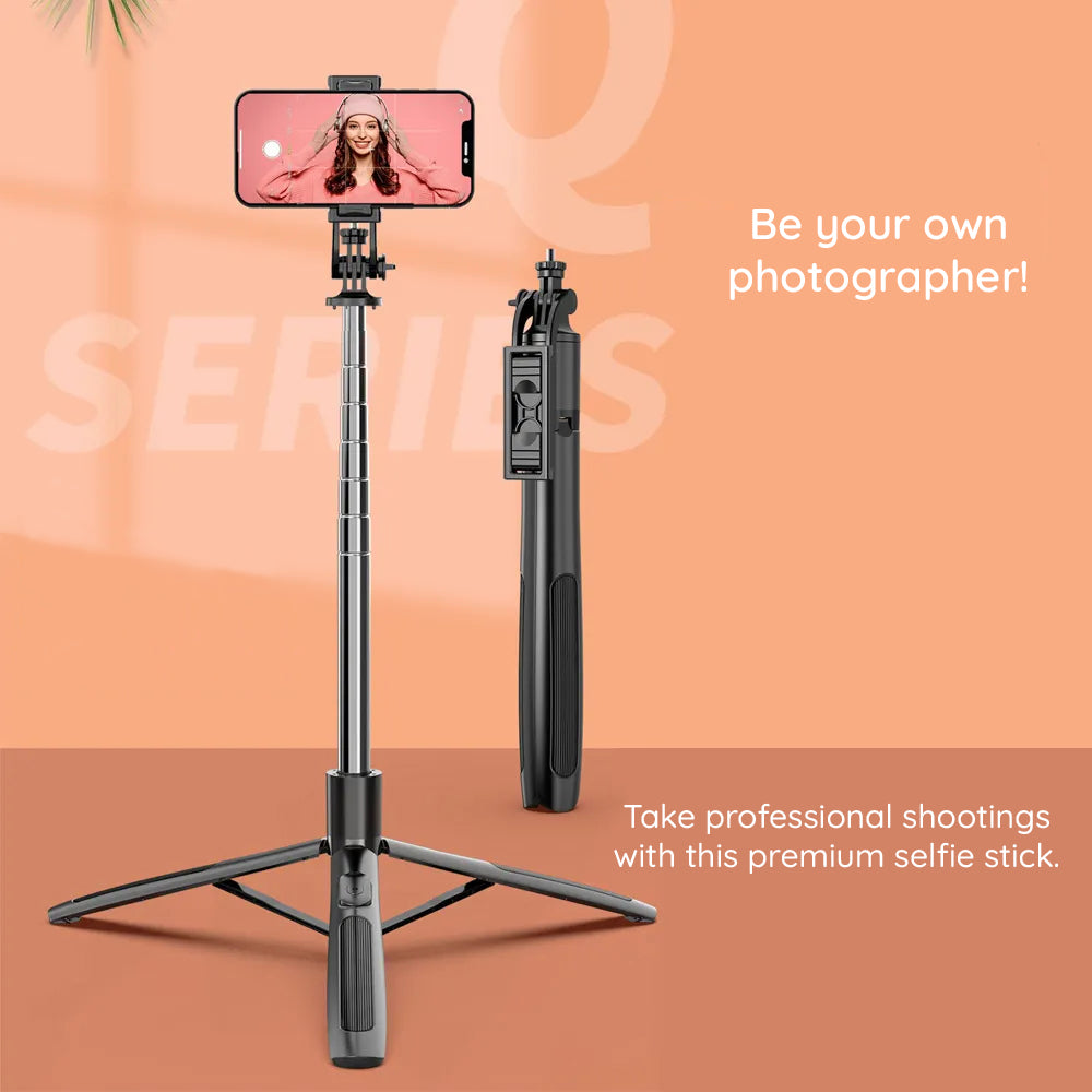Selfie Stick Bluetooth Techsuit Q06, Universal, Black