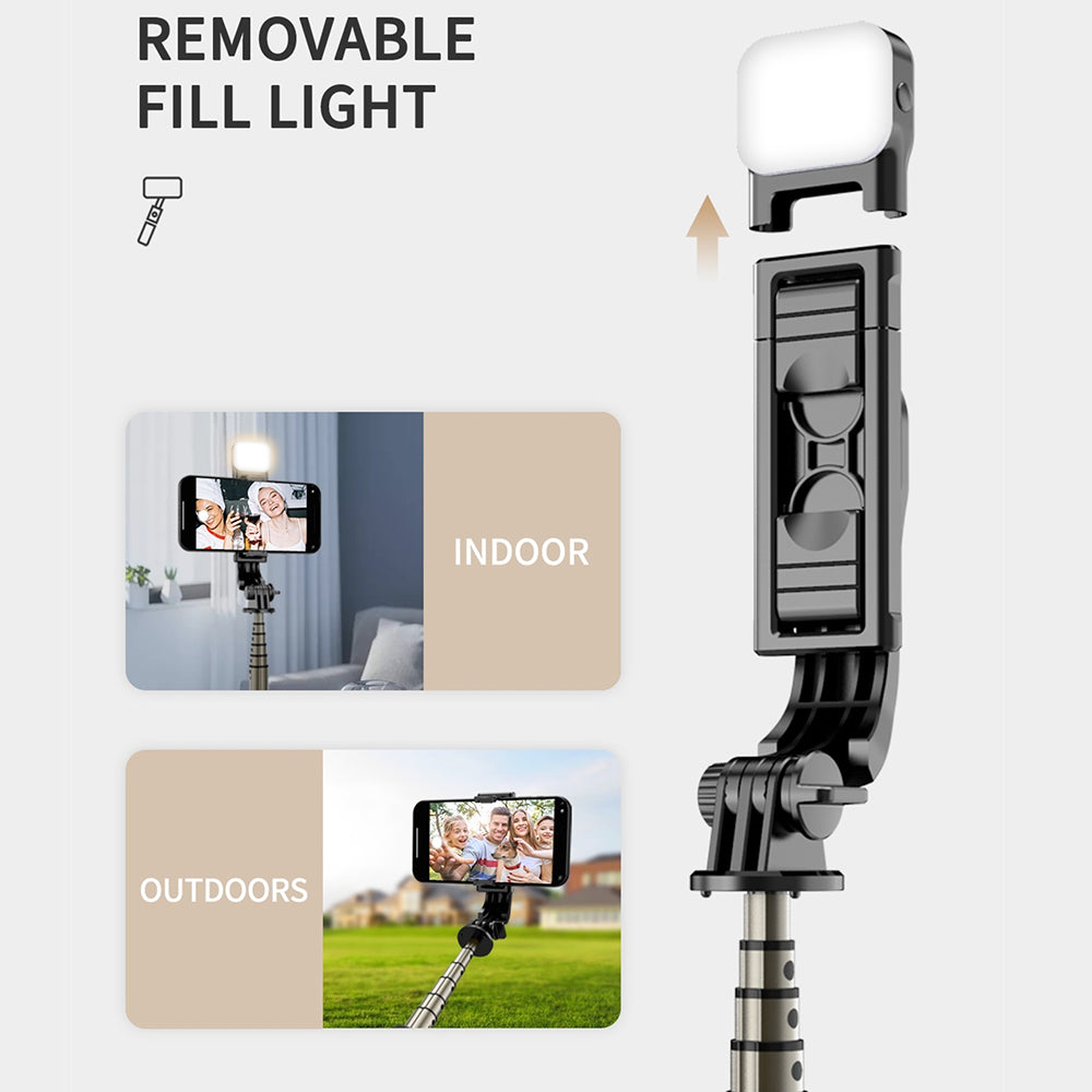 Selfie Stick Bluetooth Techsuit Q10s, Universeel, Zwart