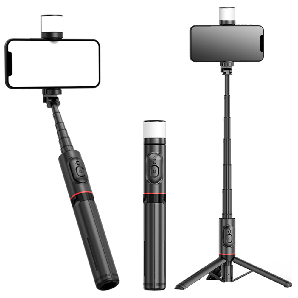 Selfie Stick Bluetooth Techsuit Q12S, Universal, Black