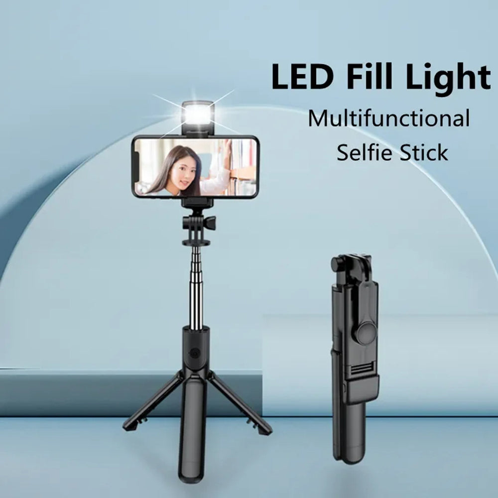 Selfie Stick Bluetooth Techsuit S03-S, Universeel, Zwart