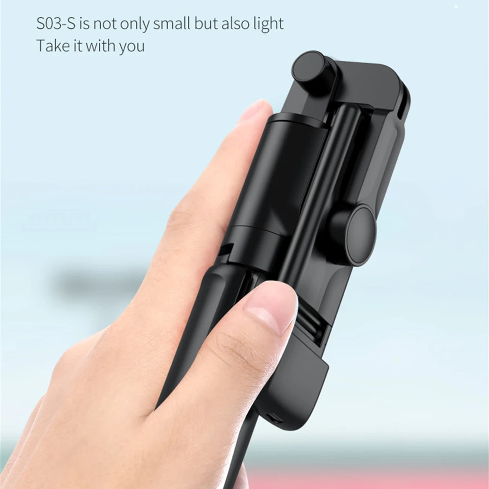 Selfie Stick Bluetooth Techsuit S03-S, Universeel, Zwart