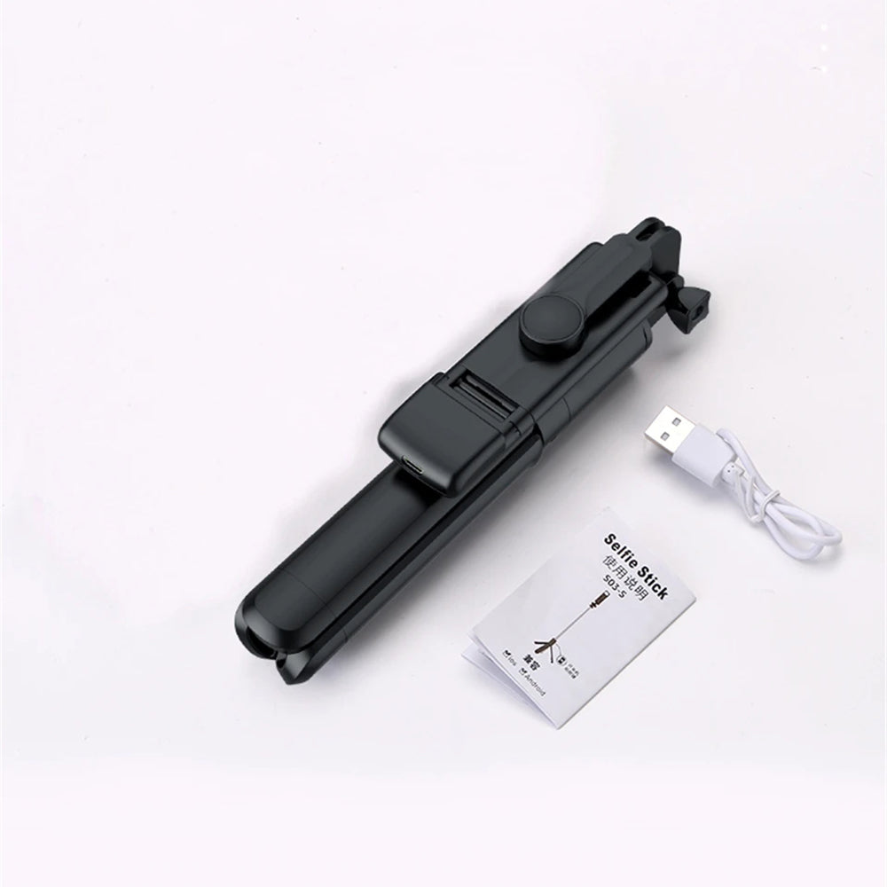 Selfie Stick Bluetooth Techsuit S03-S, Universeel, Zwart