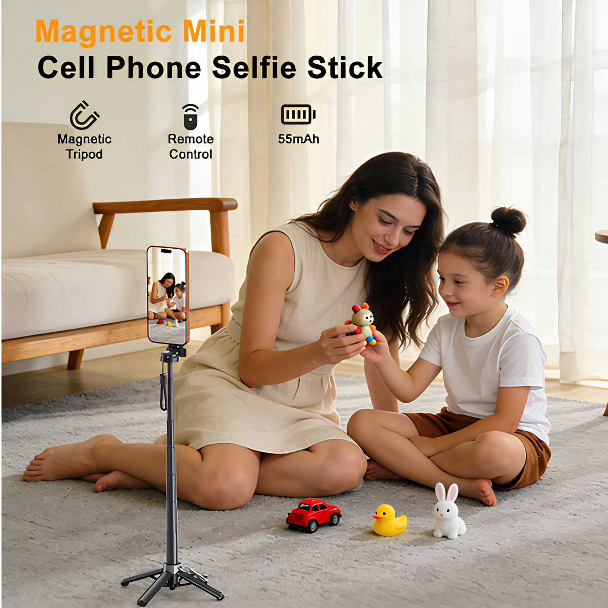 Selfie Stick Bluetooth XO Design SS25 Pro, Universeel, Zwart