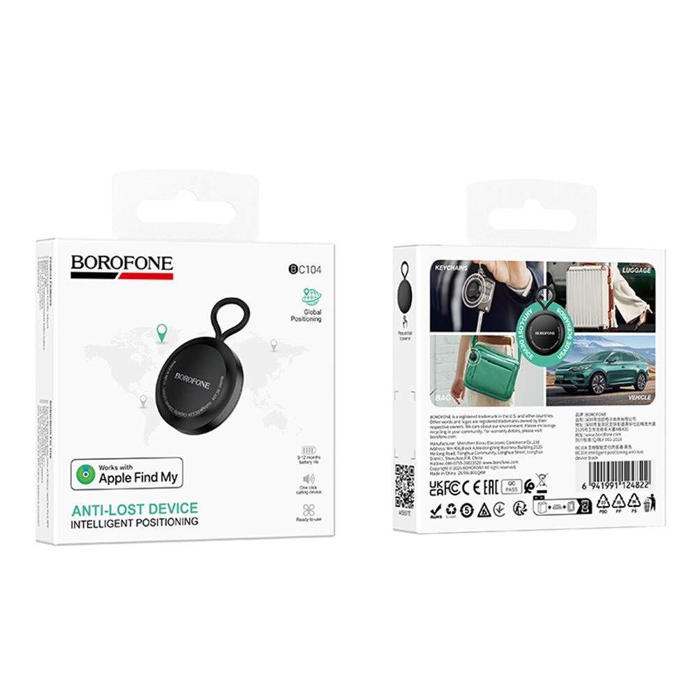 Borofone SmartTag BC104 voor iOS Series, Zwart