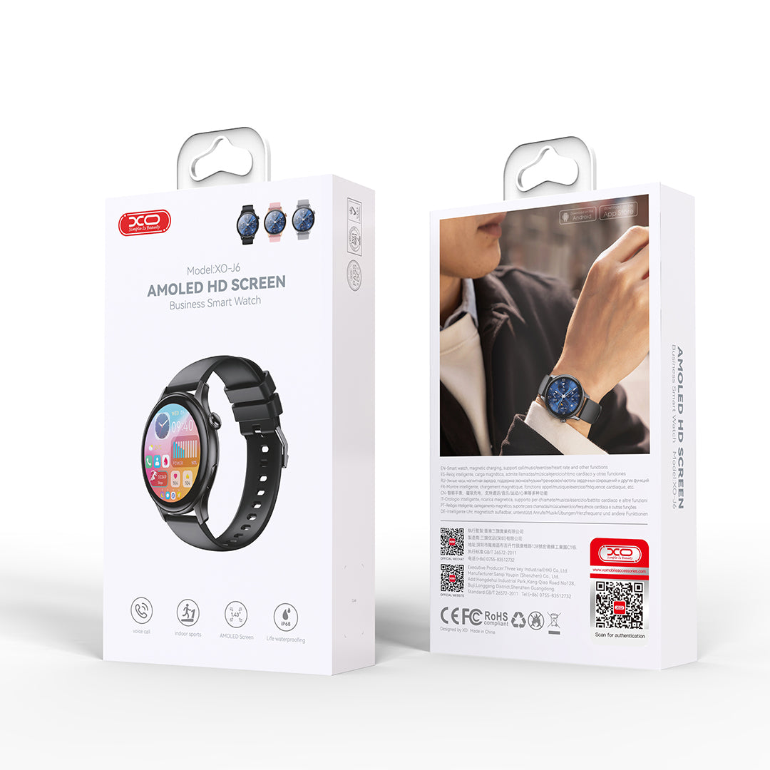 Smartwatch XO Design J6, Zwart