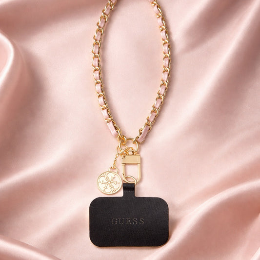 Guess Saffiano 4G Charm Telefoonkoord, Zwart
