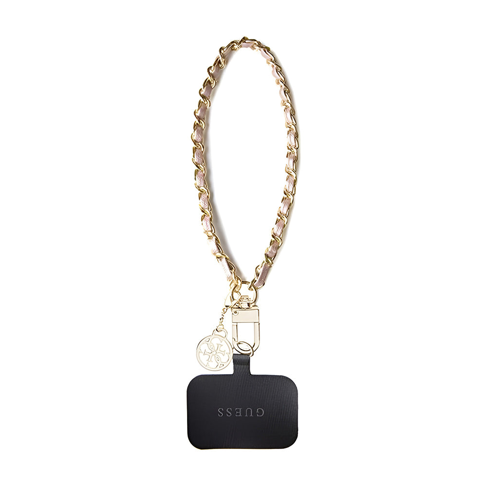 Guess Saffiano 4G Charm Telefoonkoord, Zwart