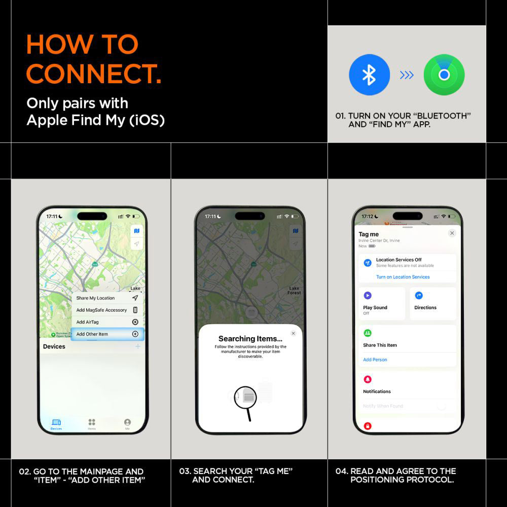 Spigen SmartTag TagMe voor iOS Series, Zwart