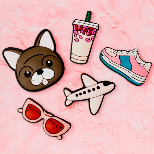 3D OEM Lifestyle Sticker voor Telefoonhoes / Tablet, Set van 5 stuks, Roze