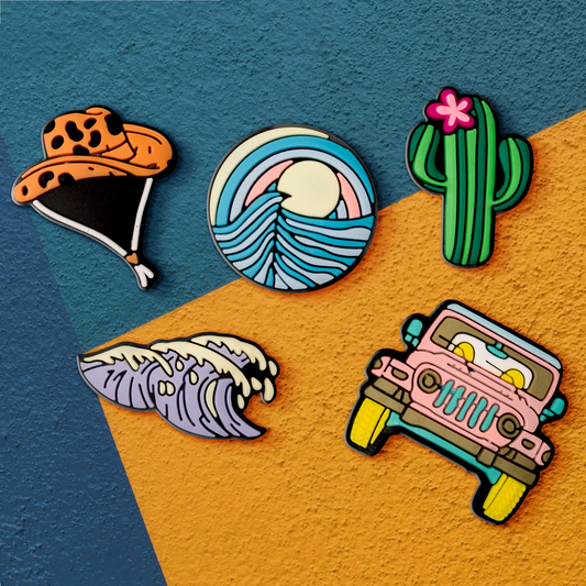 3D OEM Summer Sticker voor Telefoon- / Tablethoes, Set van 5 stuks, Multicolor