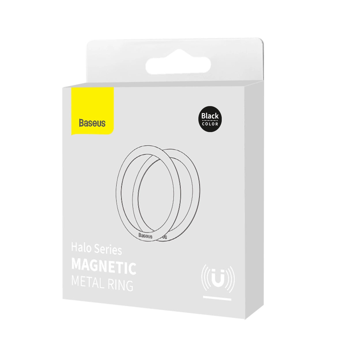Metalen Sticker Baseus Halo, Set van 2 stuks, Zwart PCCH000001