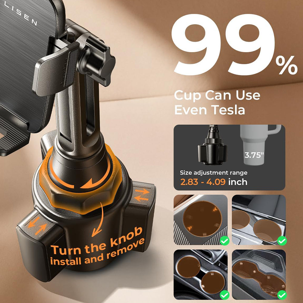 Lisen Autohouder voor Telefoon, 4.7inch - 7inch, Zwart YL0223070048