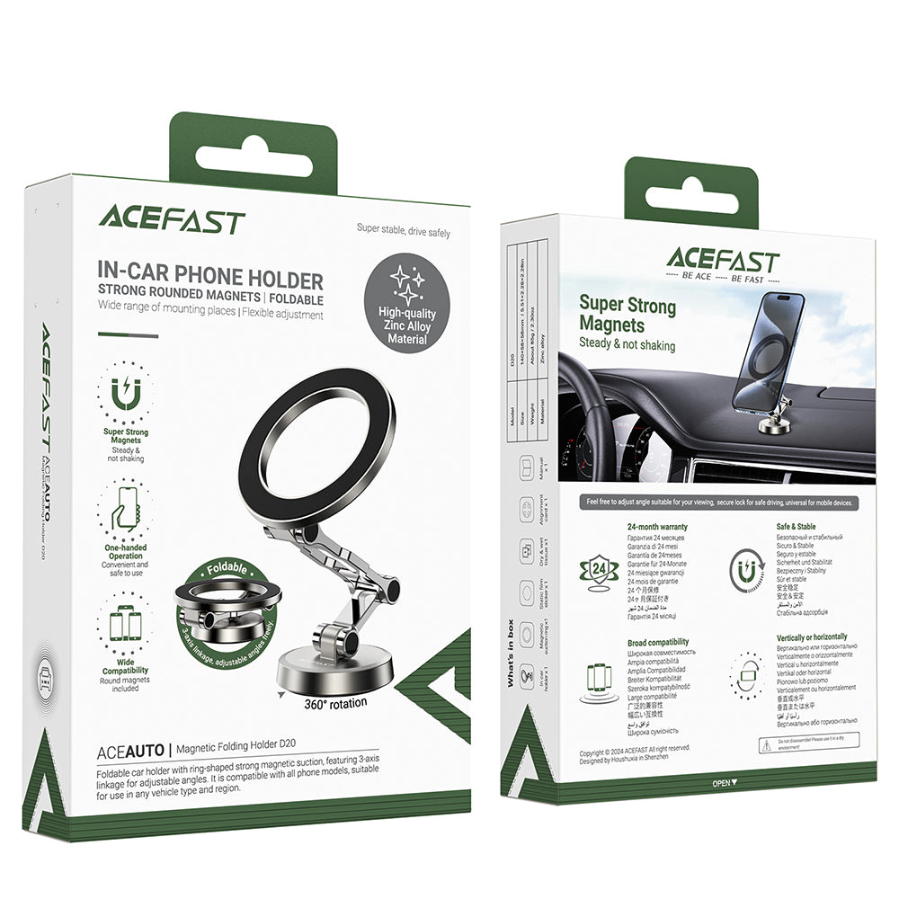 Magnetische Autohouder Acefast D20, Universeel, Zilver