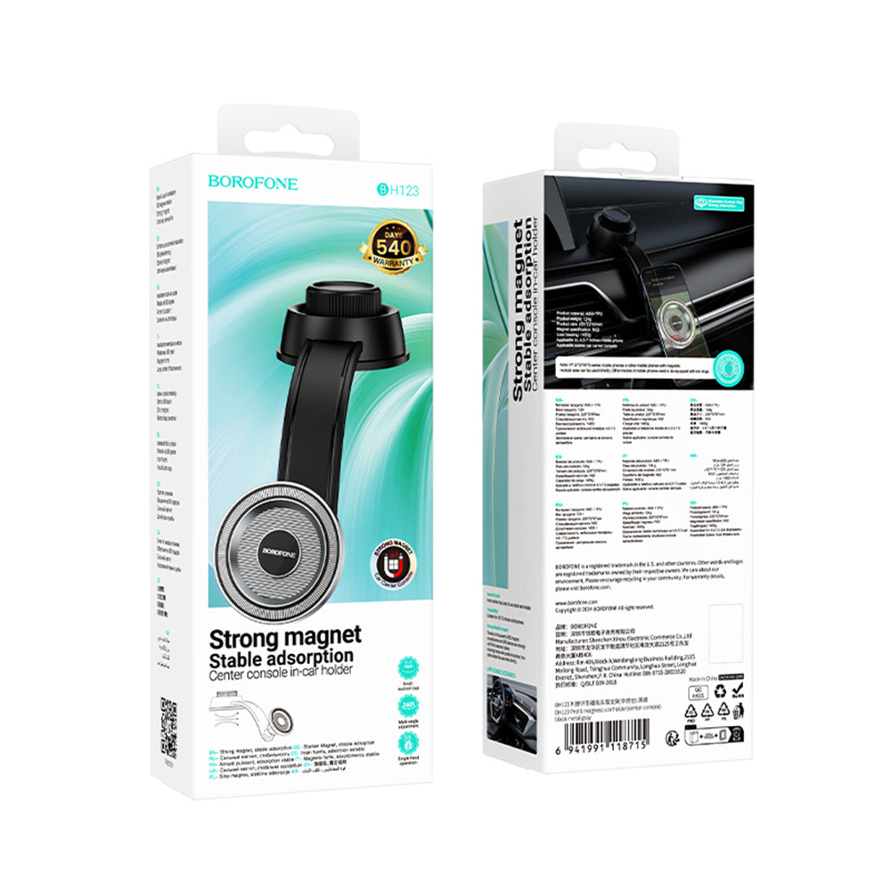 Magnetische Autohouder Borofone BH123 Profit, 4.5inch - 7inch, Zwart