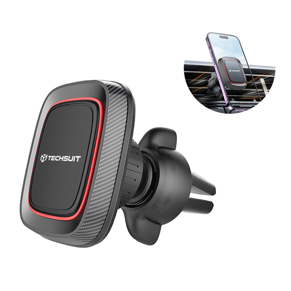 Magnetische Autohouder Techsuit S4, Universeel, Zwart Rood