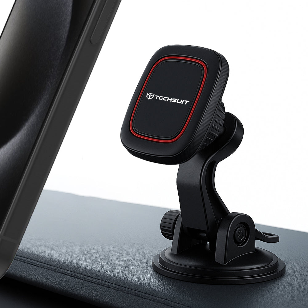 Autohouder Magnetisch Techsuit S6, Universeel, Zwart Rood