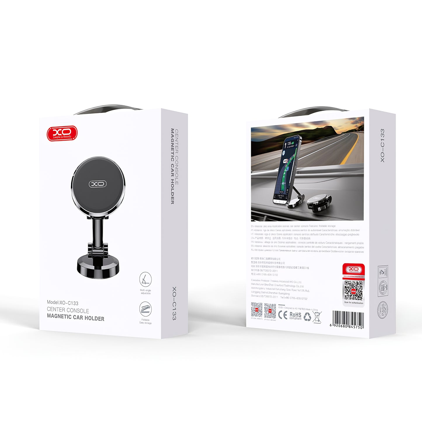 Magnetische Autohouder XO Design C133, 4.7inch - 6.9inch, Zwart