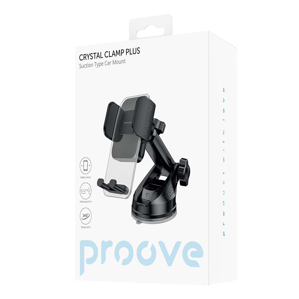 Autohouder Proove Crystal Clamp Plus Dash, 4.7inch - 6.9inch, Zwart CHCSP0000001