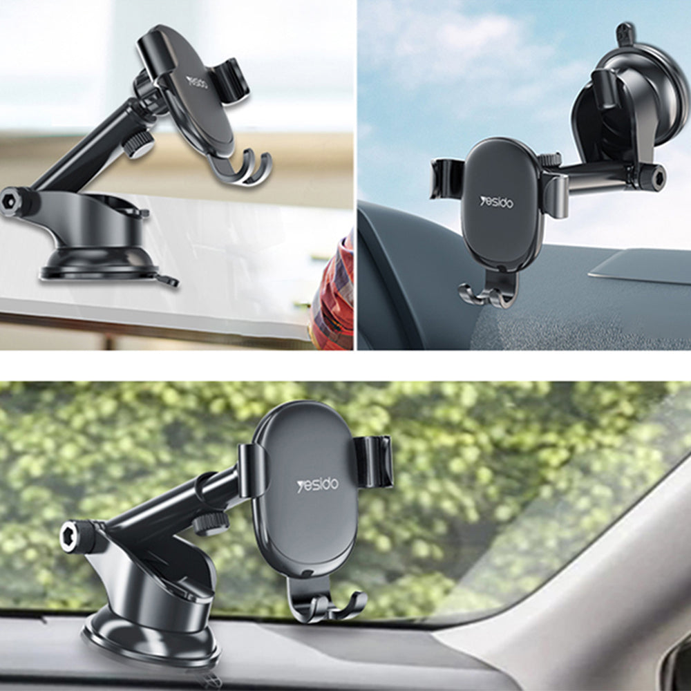 Autohouder Yesido C120, 4inch - 6.5inch, Zwart