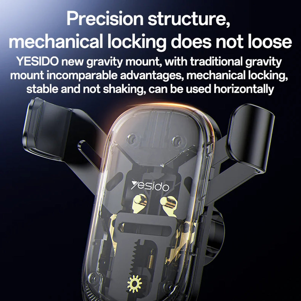Autohouder Yesido C247, 4.7inch - 7.2inch, Zwart