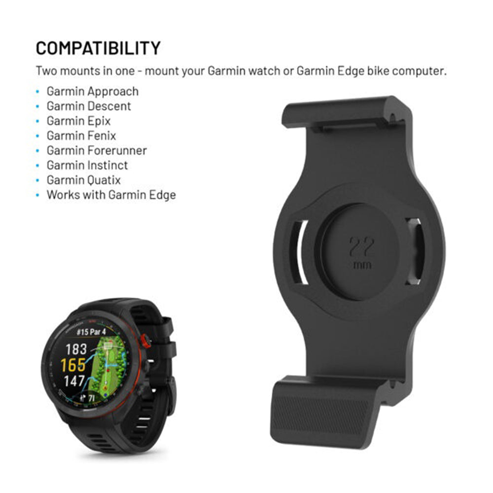 Fietssteun Fixed voor Garmin Watch 22mm / Edge Computer, Zwart