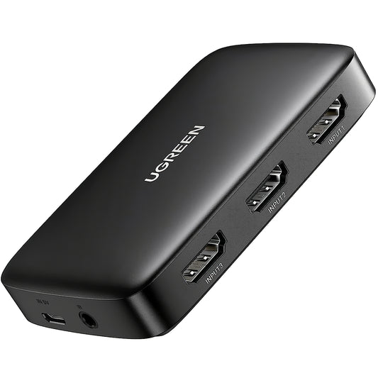 Videoschakelaar UGREEN CM332, 3 x HDMI - HDMI, Zwart