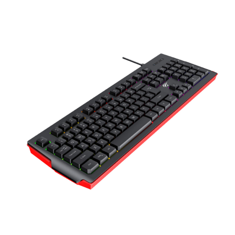 Gaming Toetsenbord Wired USB HAVIT KB866L, RGB, 1.4m, Zwart Rood