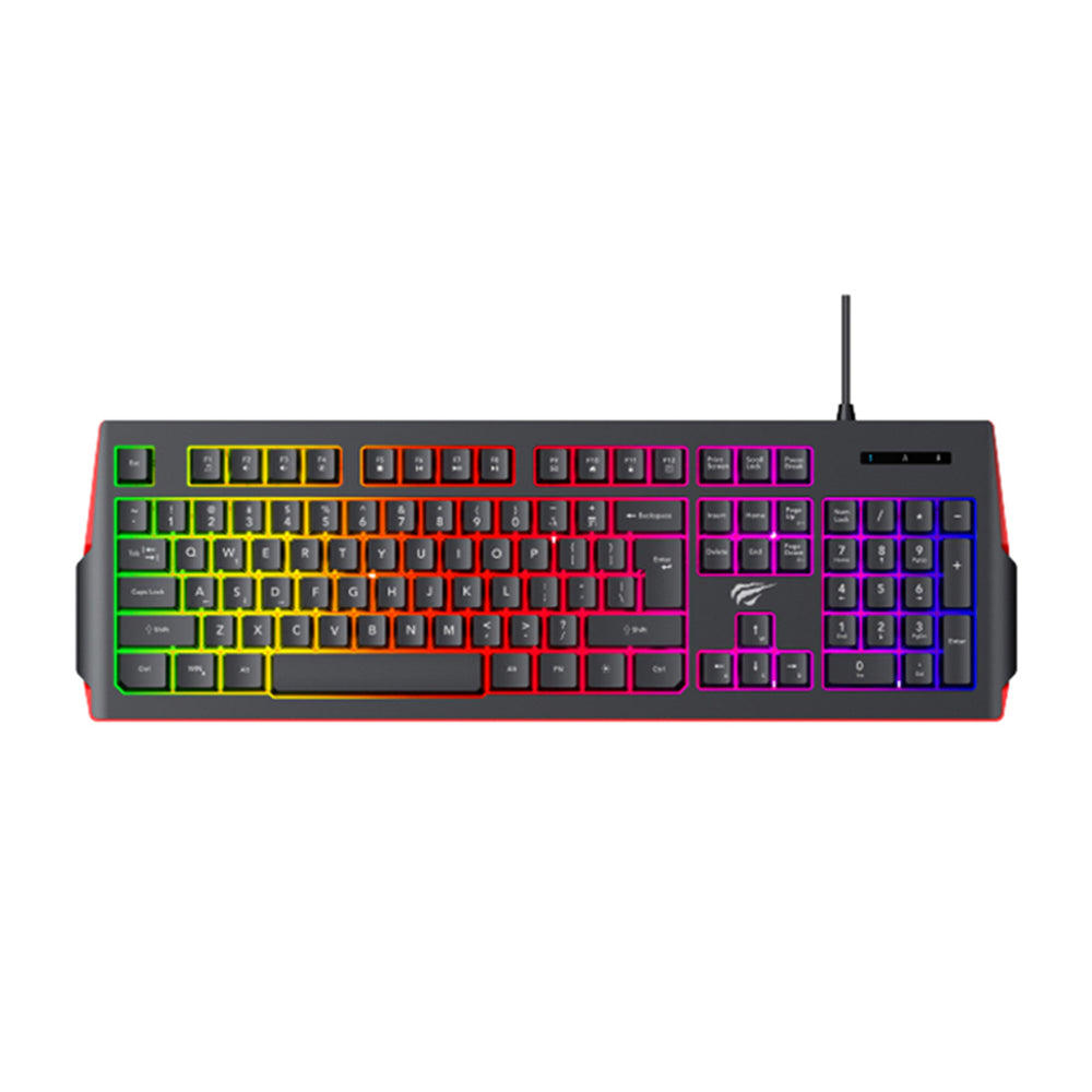 Gaming Toetsenbord Wired USB HAVIT KB866L, RGB, 1.4m, Zwart Rood