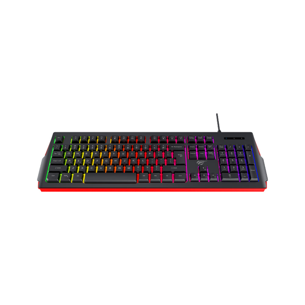 Gaming Toetsenbord Wired USB HAVIT KB866L, RGB, 1.4m, Zwart Rood