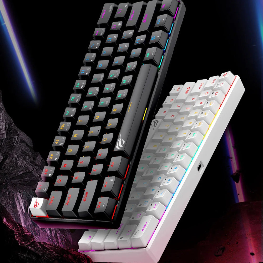 Gaming Toetsenbord Bedraad USB HAVIT KB903L, RGB, 1.8m, Transparant Wit