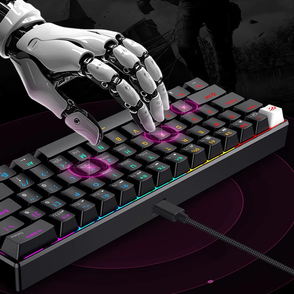 Gaming Toetsenbord Bedraad USB HAVIT KB903L, RGB, 1.8m, Transparant Wit