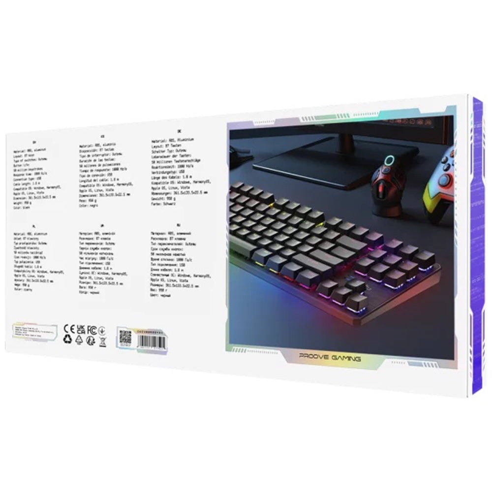 Gaming Toetsenbord Wired USB Proove Everfrost, RGB, 1.8m, Zwart CKEVEN00000401