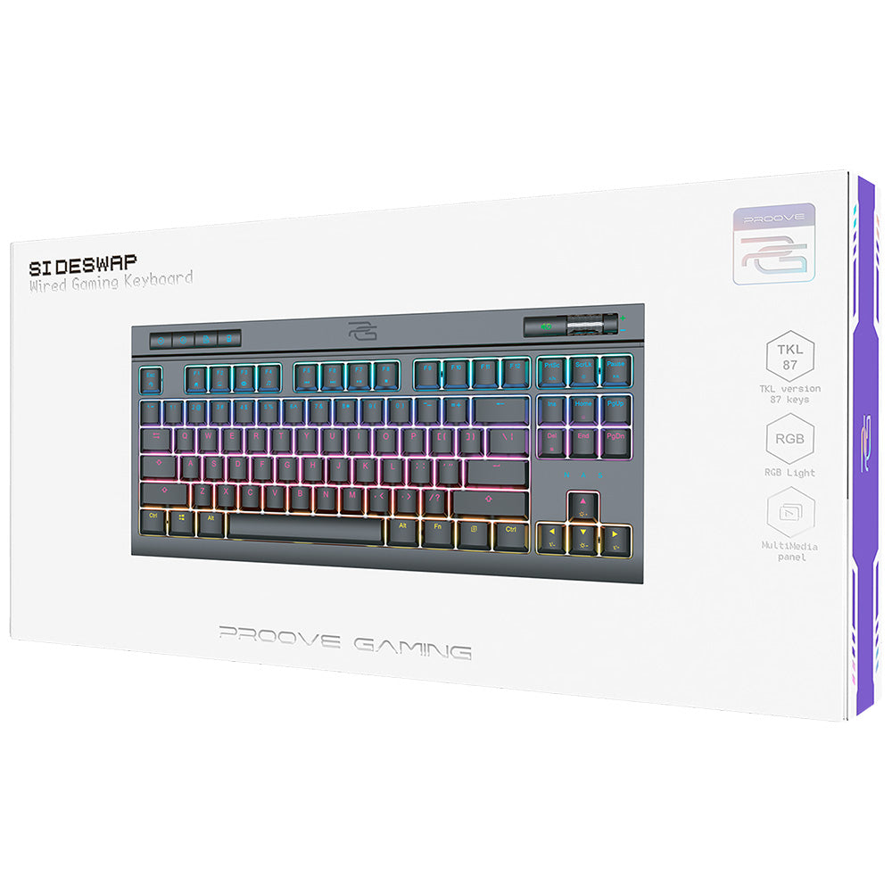 Gaming Toetsenbord Wired USB Proove Sideswap, RGB, 1.5m, Zwart CKSIEN00022401