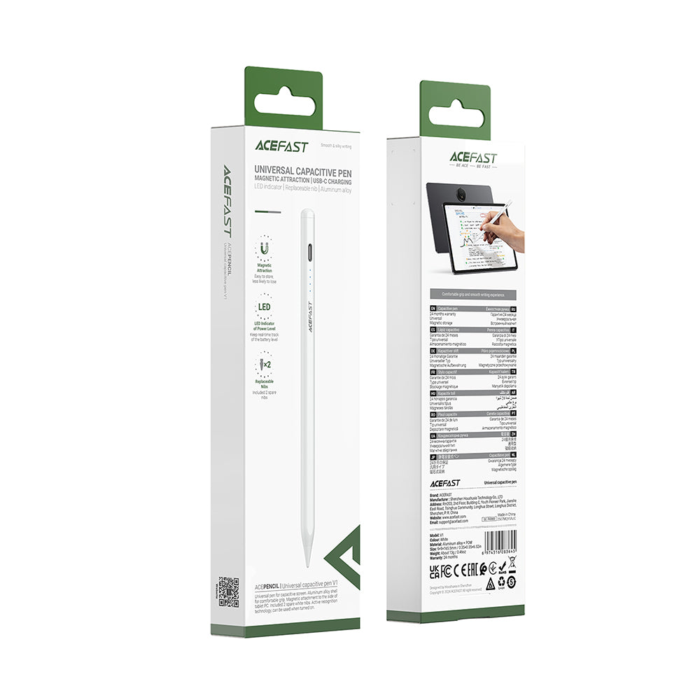 Touch Pen Acefast V1, Actieve Versie, Wit