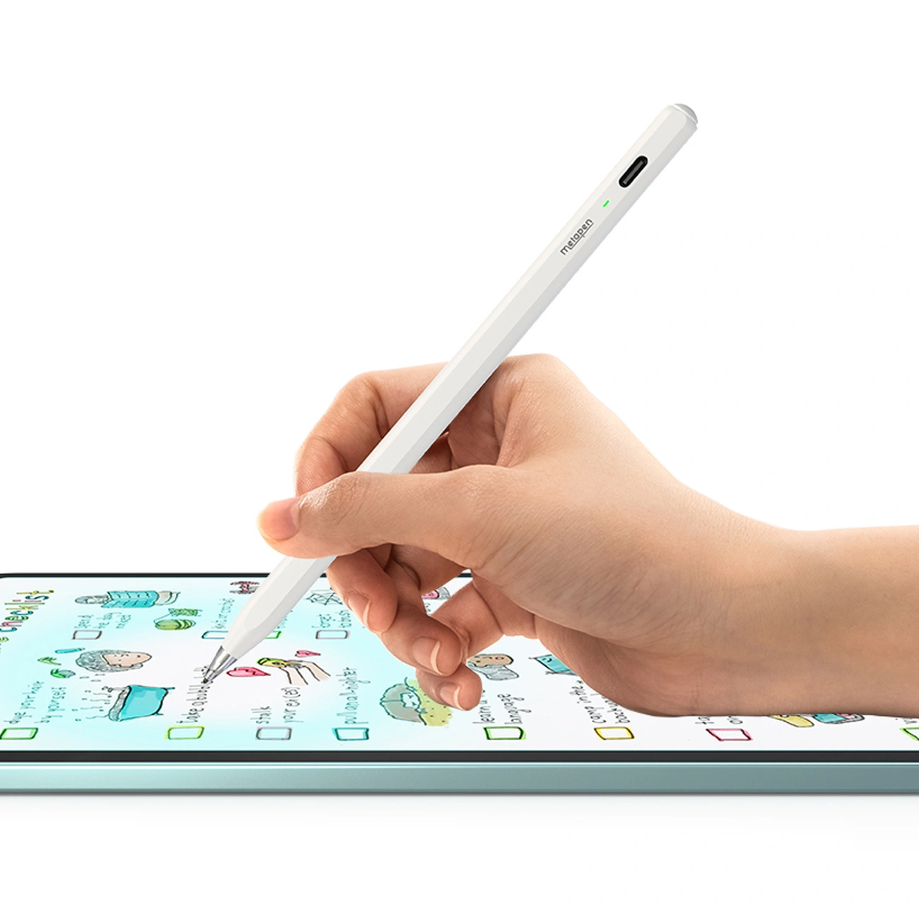 Touch Pen Metapen Air8 Pro voor Apple iPad, Actieve Versie, Wit ME-APP172