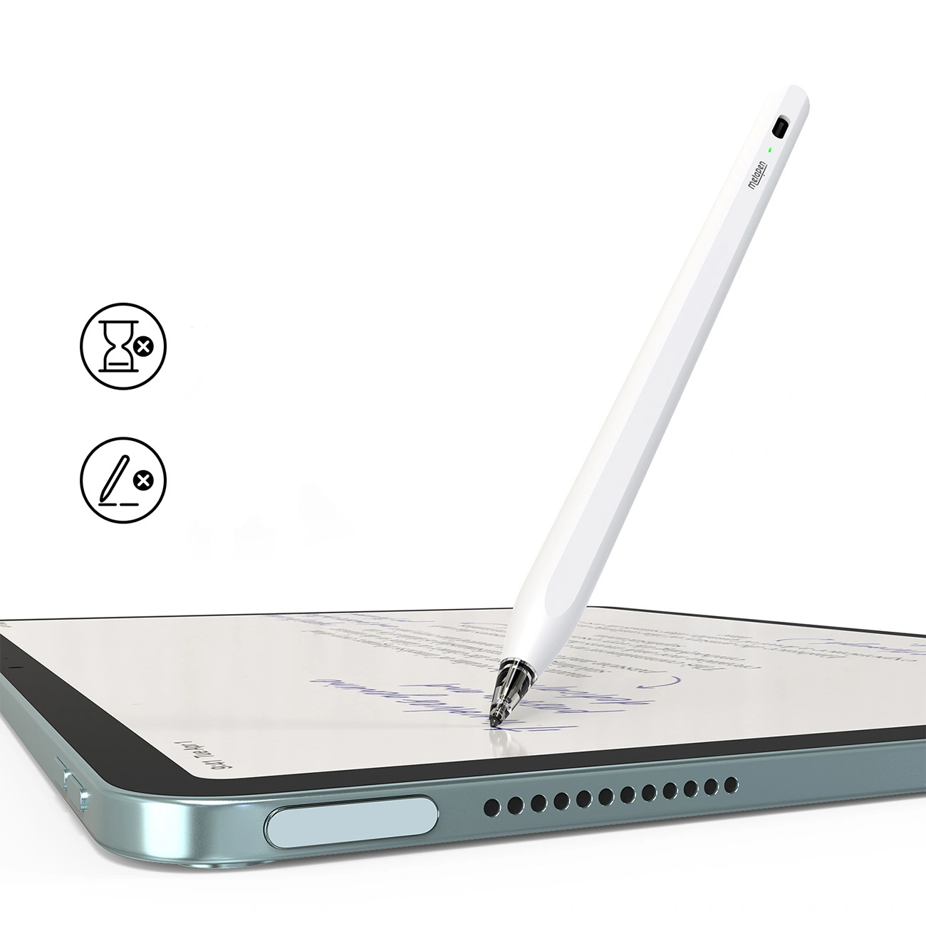 Touch Pen Metapen Air8 Pro voor Apple iPad, Actieve Versie, Wit ME-APP172