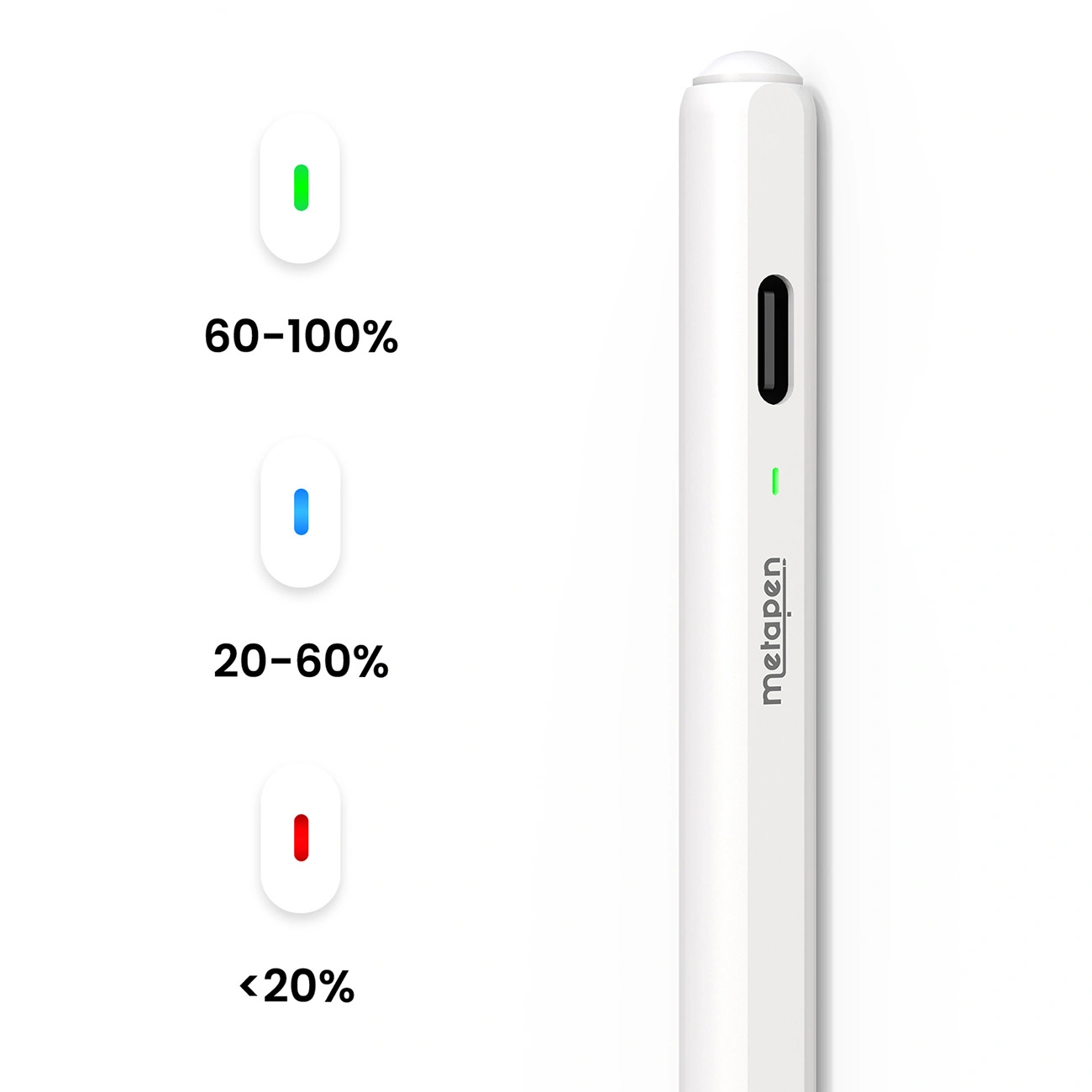 Touch Pen Metapen Air8 Pro voor Apple iPad, Actieve Versie, Wit ME-APP172