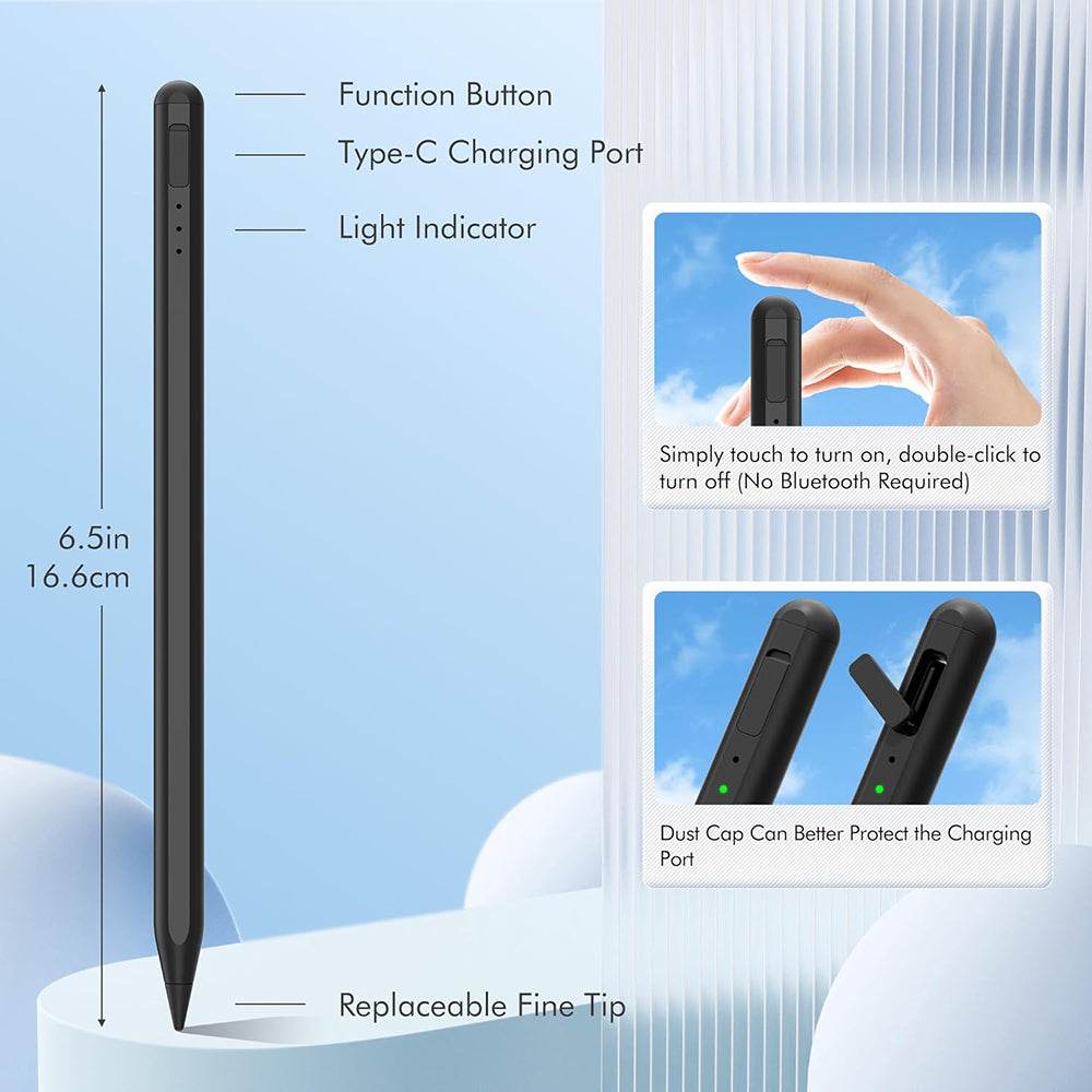 Touch Pen Techsuit AX10-T voor Apple iPad, Actieve Versie, Wit