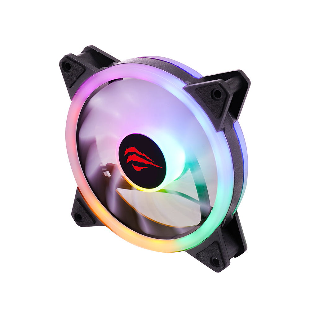 Ventilator HAVIT F2089, RGB, 1200RPM, 35dB, 1.32W, Zwart