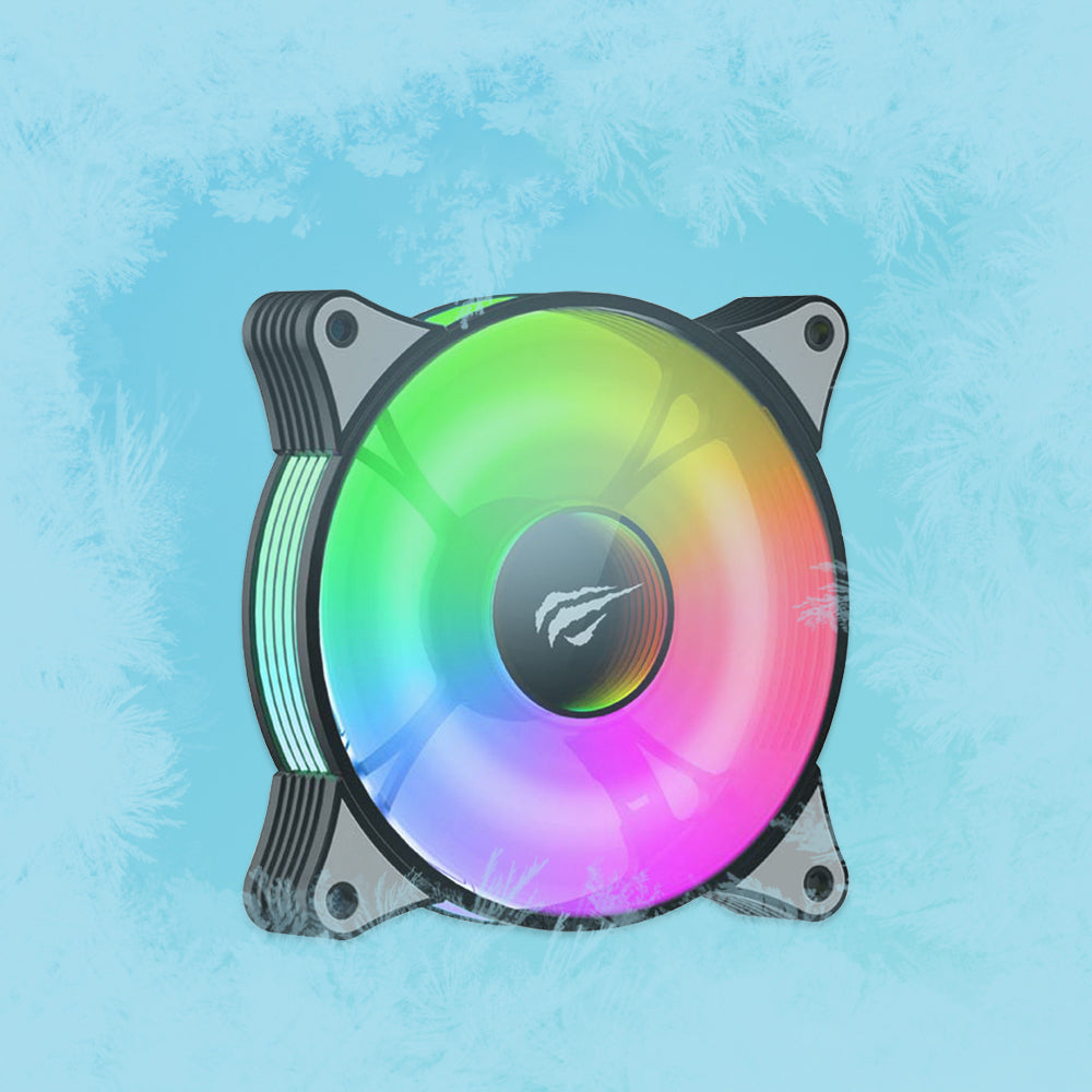 Ventilator HAVIT F2095, RGB, 600RPM - 1800RPM, 38dB, 1.44W, Zwart