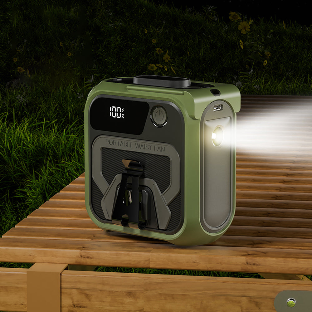 Draagbare Ventilator Techsuit Z13 met externe batterij 10000mAh, Grijs