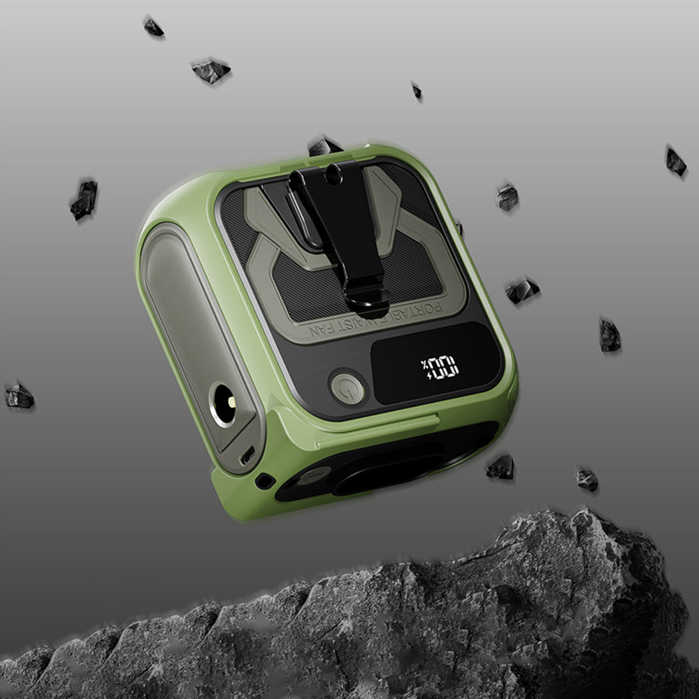 Draagbare Ventilator Techsuit Z13 met externe batterij 10000mAh, Groen