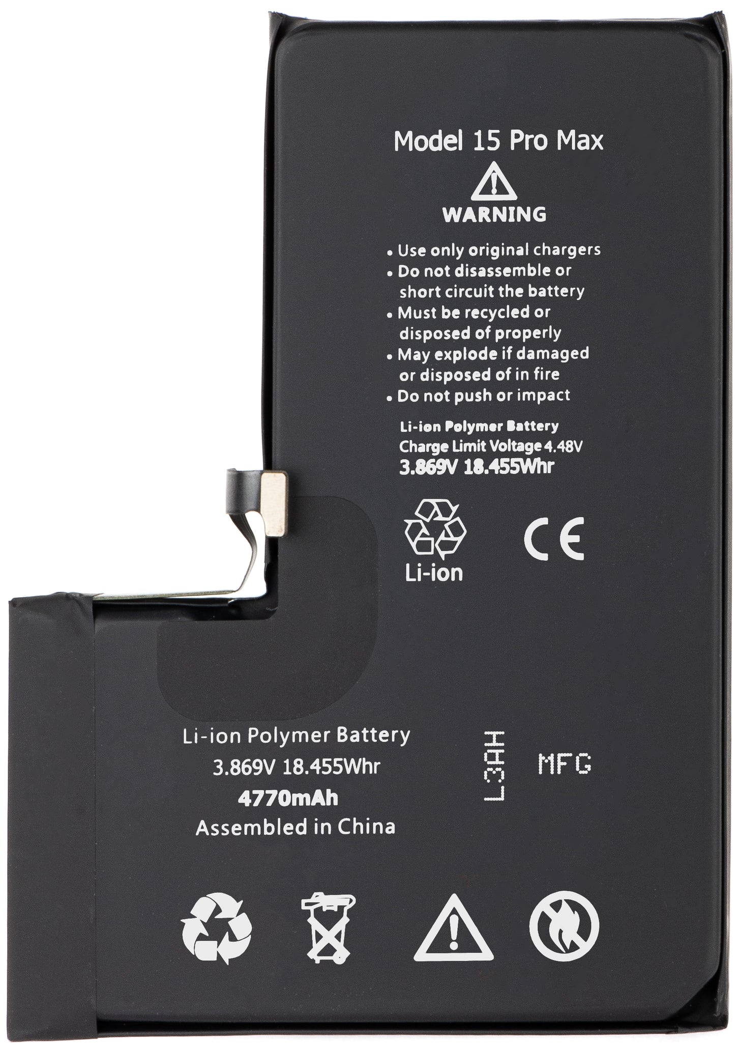 Apple iPhone 15 Pro Max Accu, Hoge Capaciteit